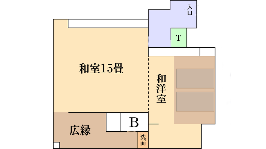 【二間部屋Ｄ】パノラマビュー海側角部屋15畳+和洋室（禁煙）