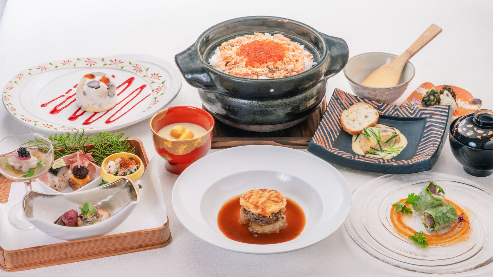 【秋】夕食は鮭といくらの土鍋ご飯＆秋の特製アイスケーキ付き会席（※画像はイメージです）