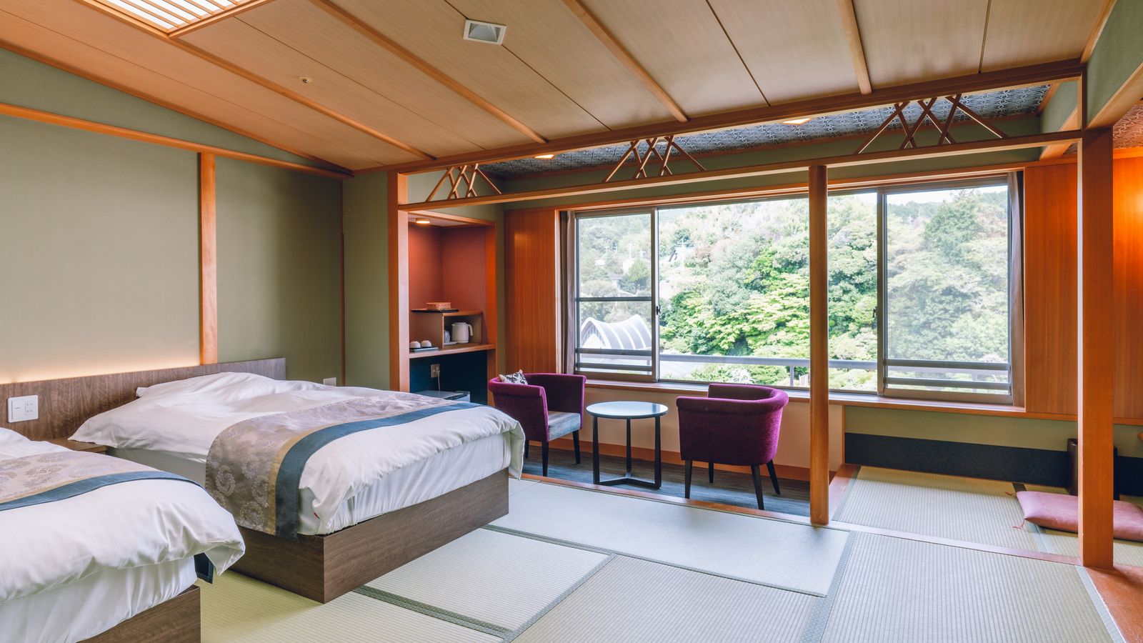 ＜禁煙＞プレミアム和ベッド12.5畳～Garden View～