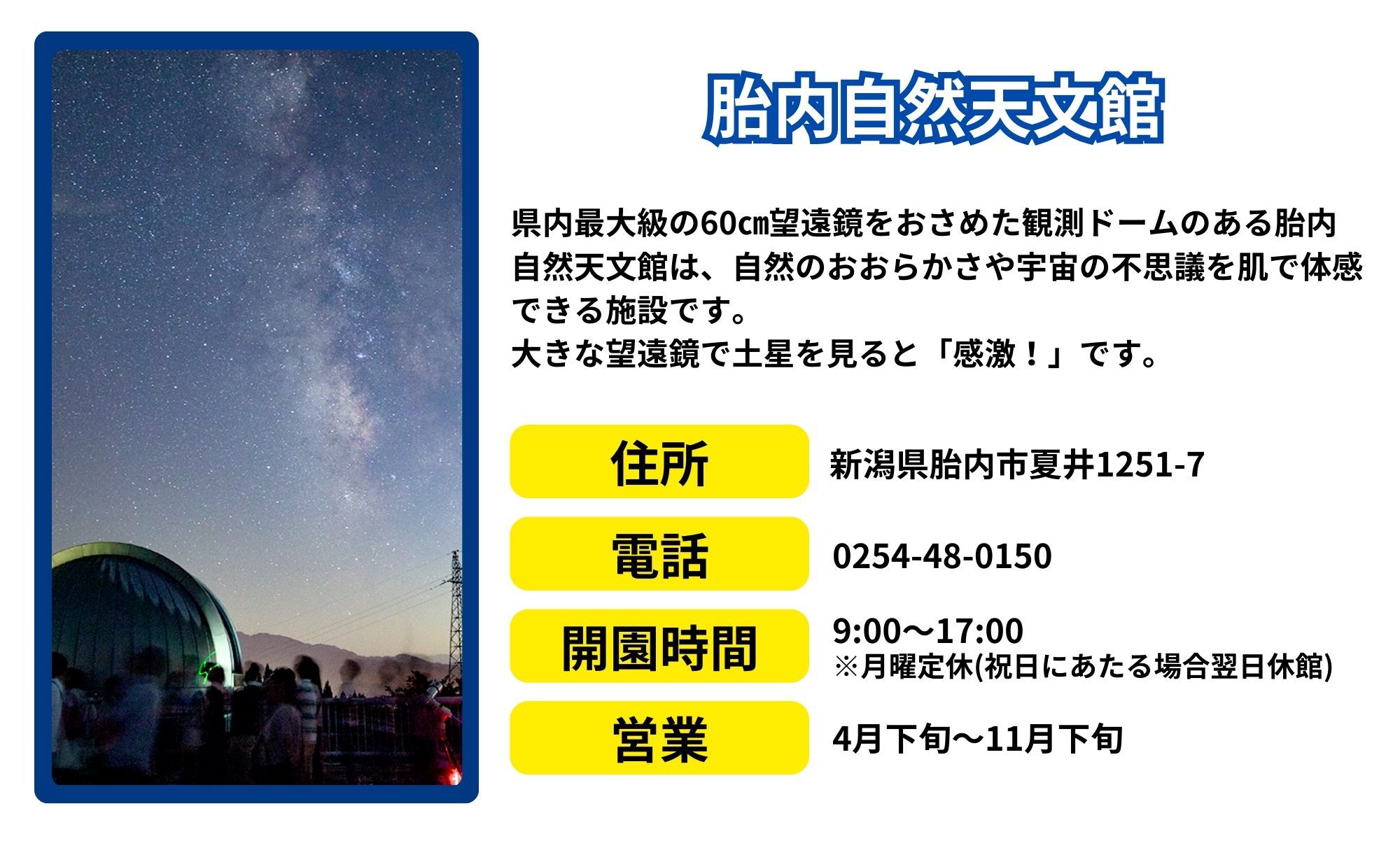 胎内夏の風物詩☆星を見上げて思い出を作ろう☆胎内星まつり宿泊プラン