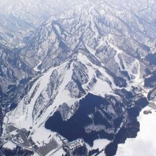 スキー場の空からの写真