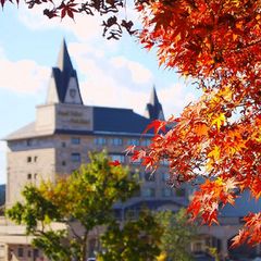 *【外観】紅葉の時期にはホテル周辺のもみじが雰囲気を盛り上げます