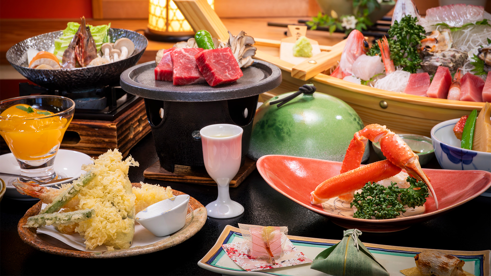 アワビ入6種の舟盛プラン　一例