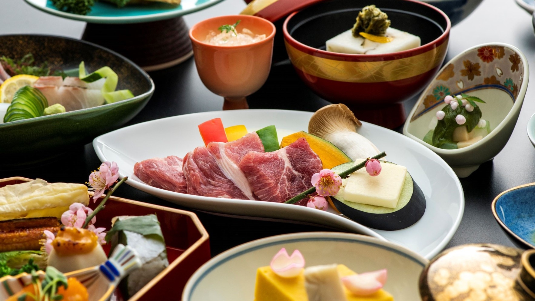 【基本プラン】佐賀特産の若楠ポークと旬の食材が味わえる♪料理長おすすめ『季節の会席プラン』