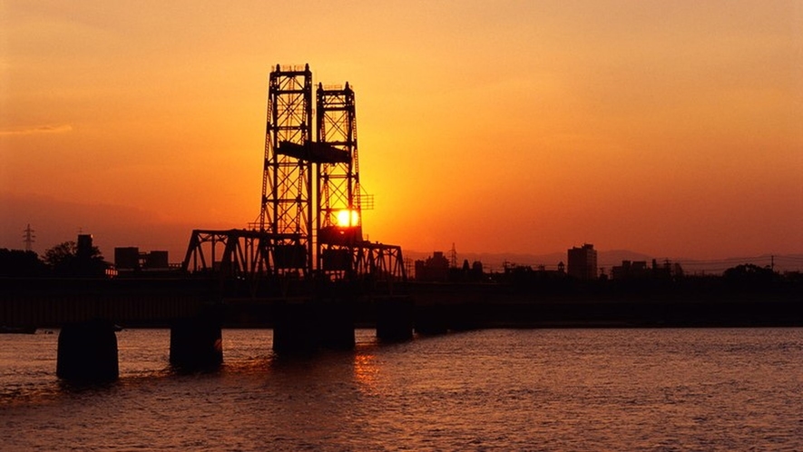 【諸富町】昇開橋（夕日）