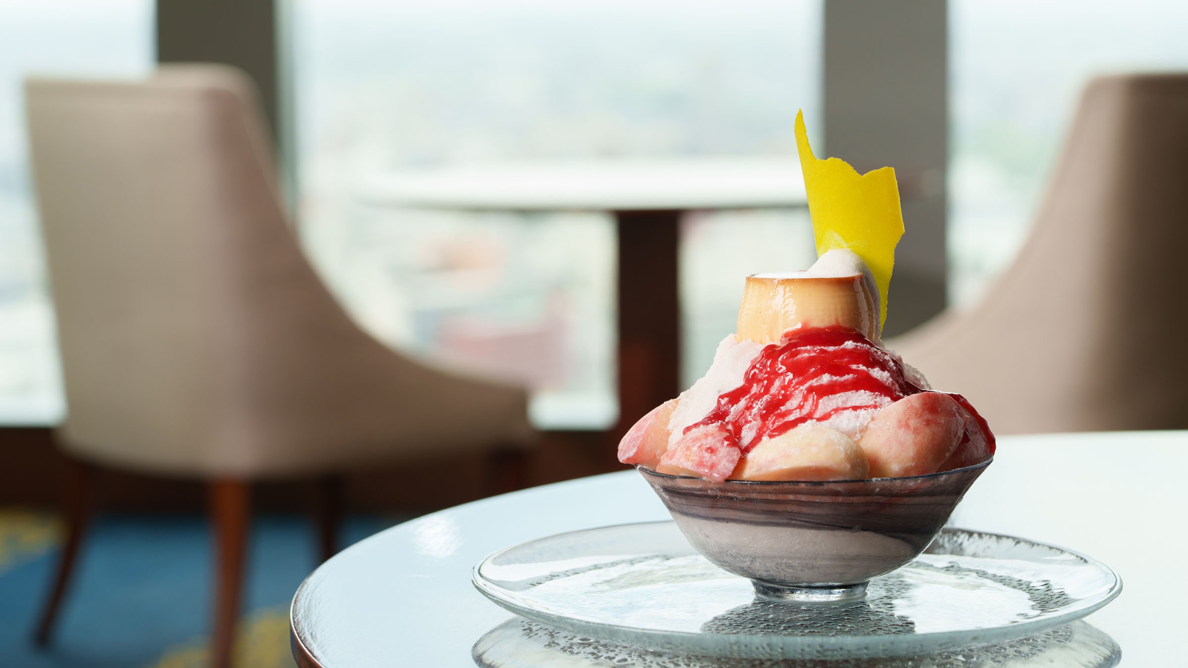 *【レストラン/ホライゾン】期間限定 かき氷「ももプリ氷」