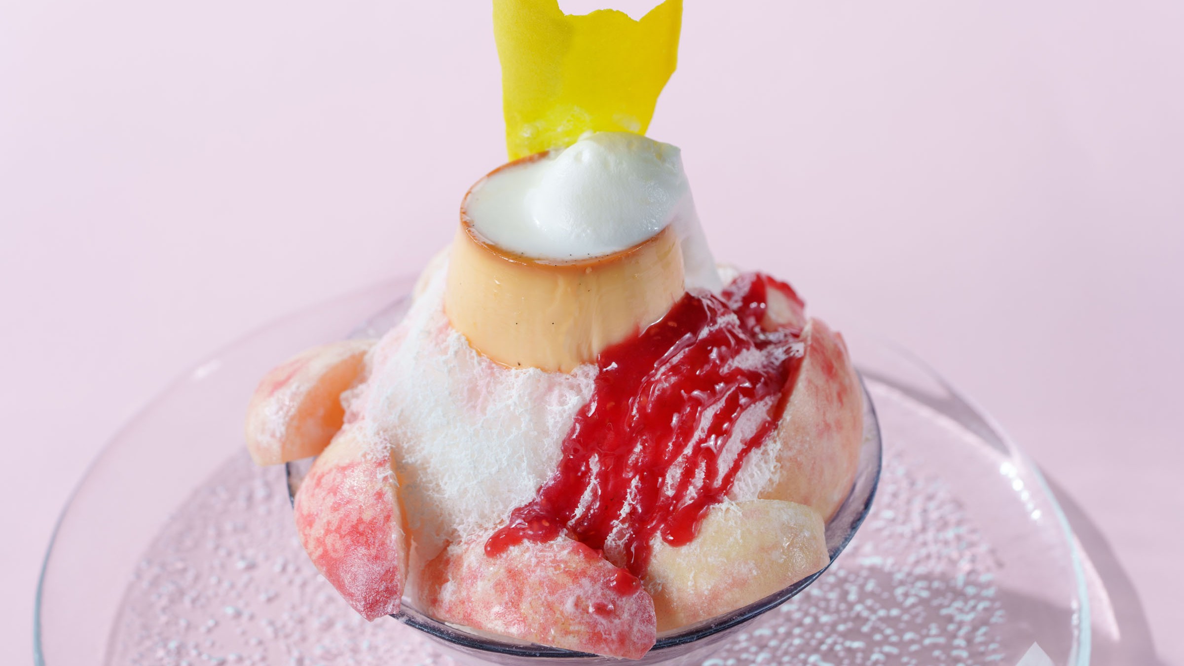*【レストラン/ホライゾン】期間限定 かき氷「ももプリ氷」