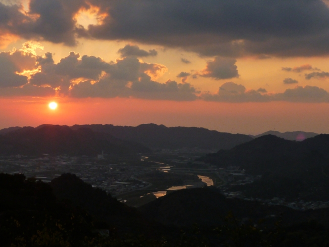 ミカン山からの夕日