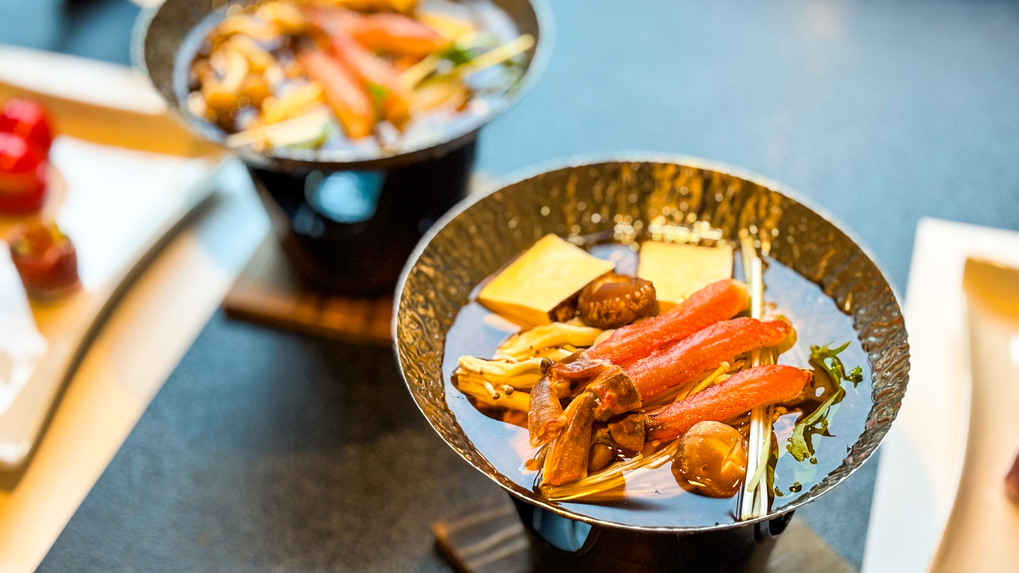 1泊2食付き　ご夕食　和牛ステーキ　海鮮鍋　プラン