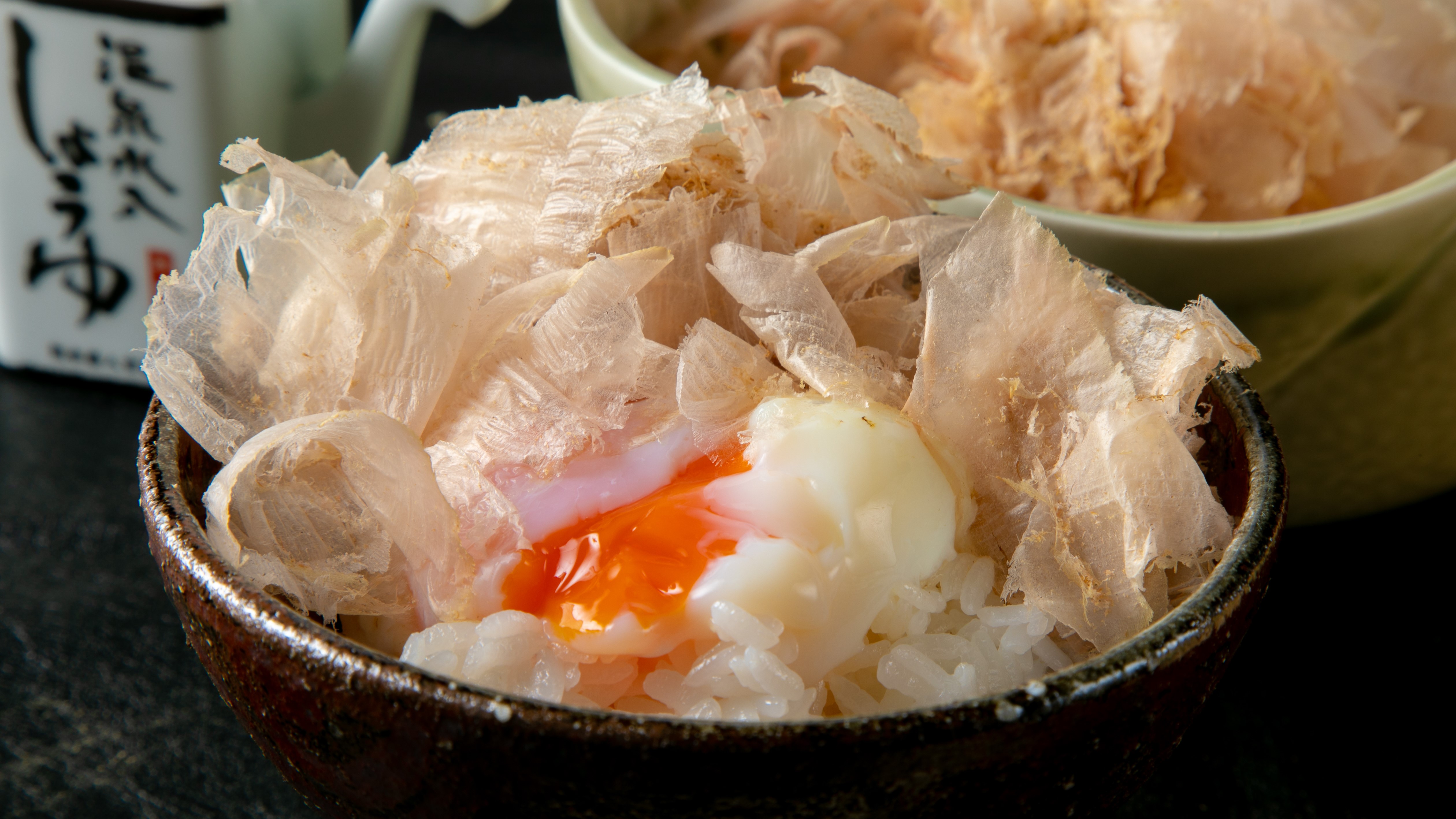 【料理】朝食　温泉卵の卵かけご飯