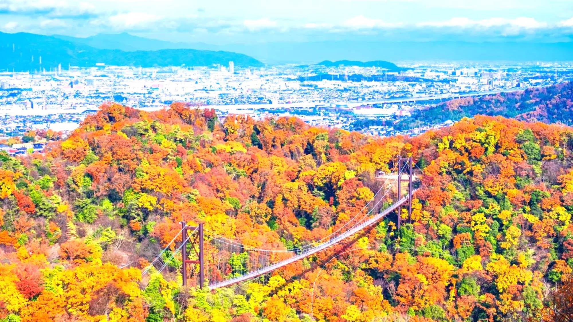 【星のブランコ】歩道吊り橋としては日本国内で最大級です。ホテルより車で60分 ／ 電車で1時間30分
