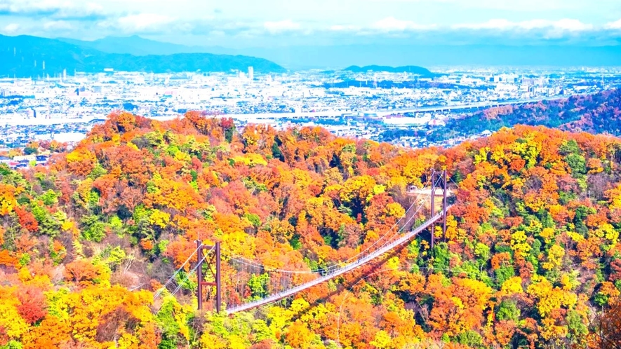 【星のブランコ】歩道吊り橋としては日本国内で最大級です。ホテルより車で60分 ／ 電車で1時間30分