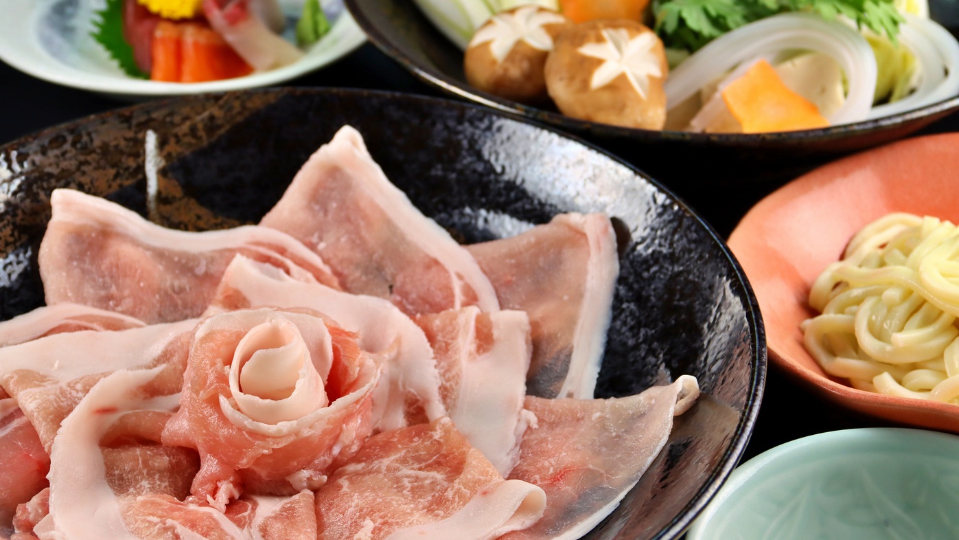 ■【リーズナブル】下呂銘柄豚・なっとく豚と旬野菜のしゃぶしゃぶ二食付き