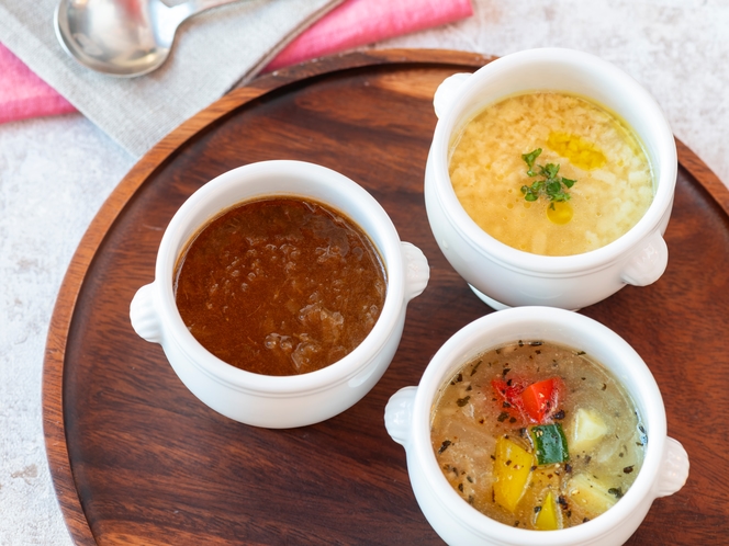 オニオンスープ・ローマ風ガーリックスープ・イタリア田舎風スープ