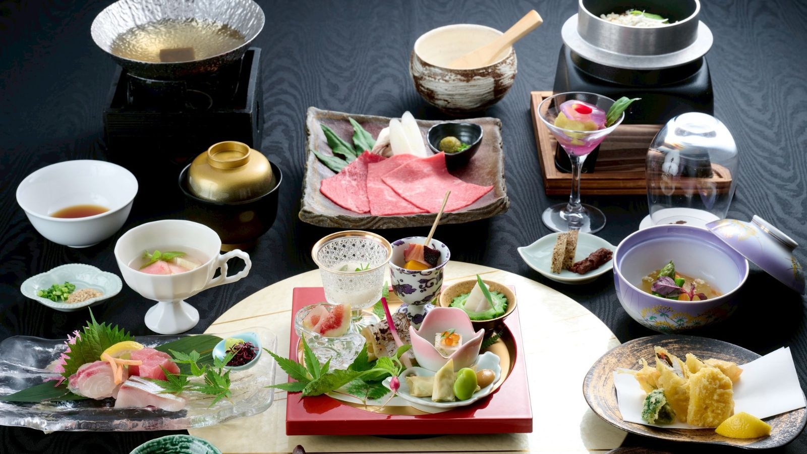 【地産郷土会席】熊本県産牛のしゃぶしゃぶがメイン。コースで味わう肥後の国の旬（2食付）
