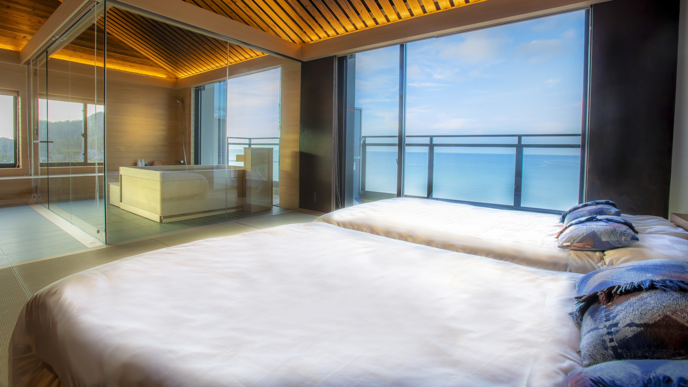 【24年秋OPEN！「別湯・楽」】オーシャンビューの温泉展望風呂付特別室◆広大な日本海に見惚れる贅沢