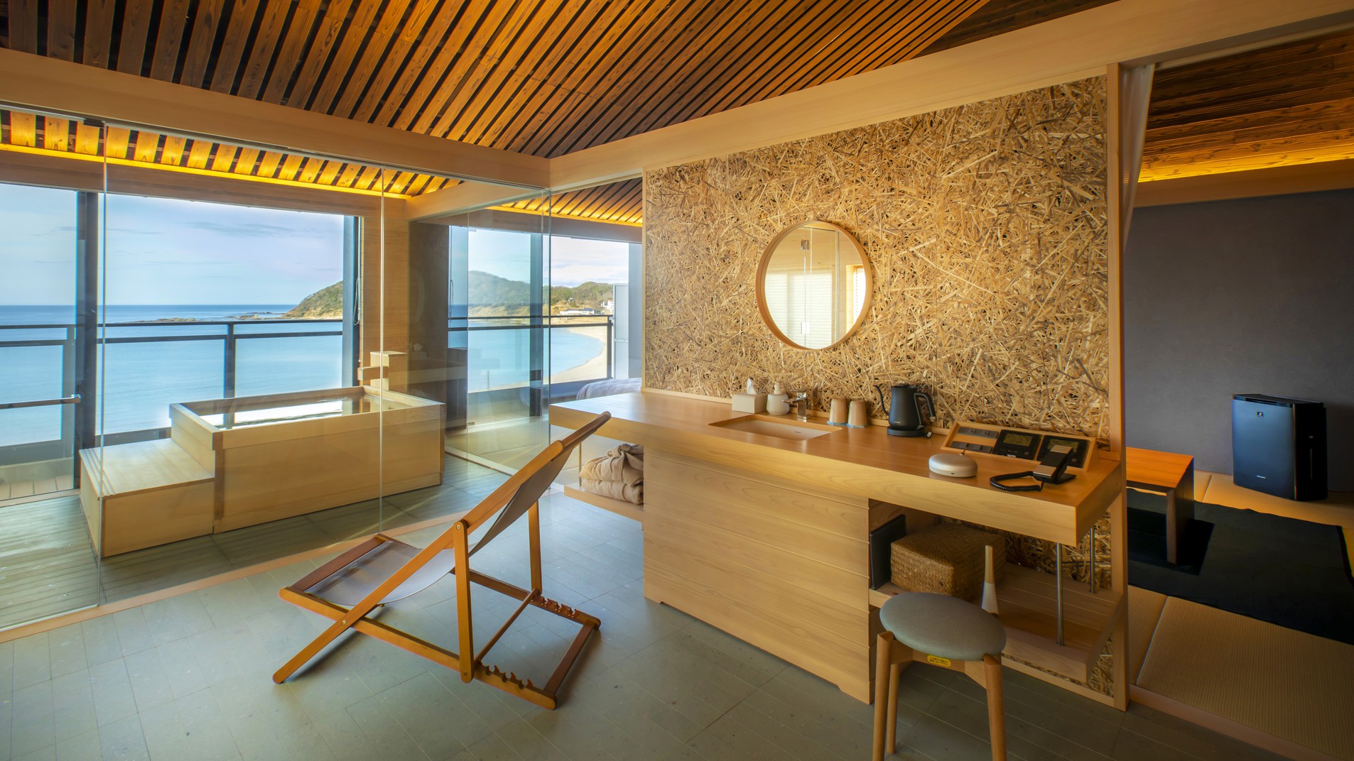 【24年秋OPEN！「別湯・楽」】オーシャンビューの温泉展望風呂付特別室◆広大な日本海に見惚れる贅沢