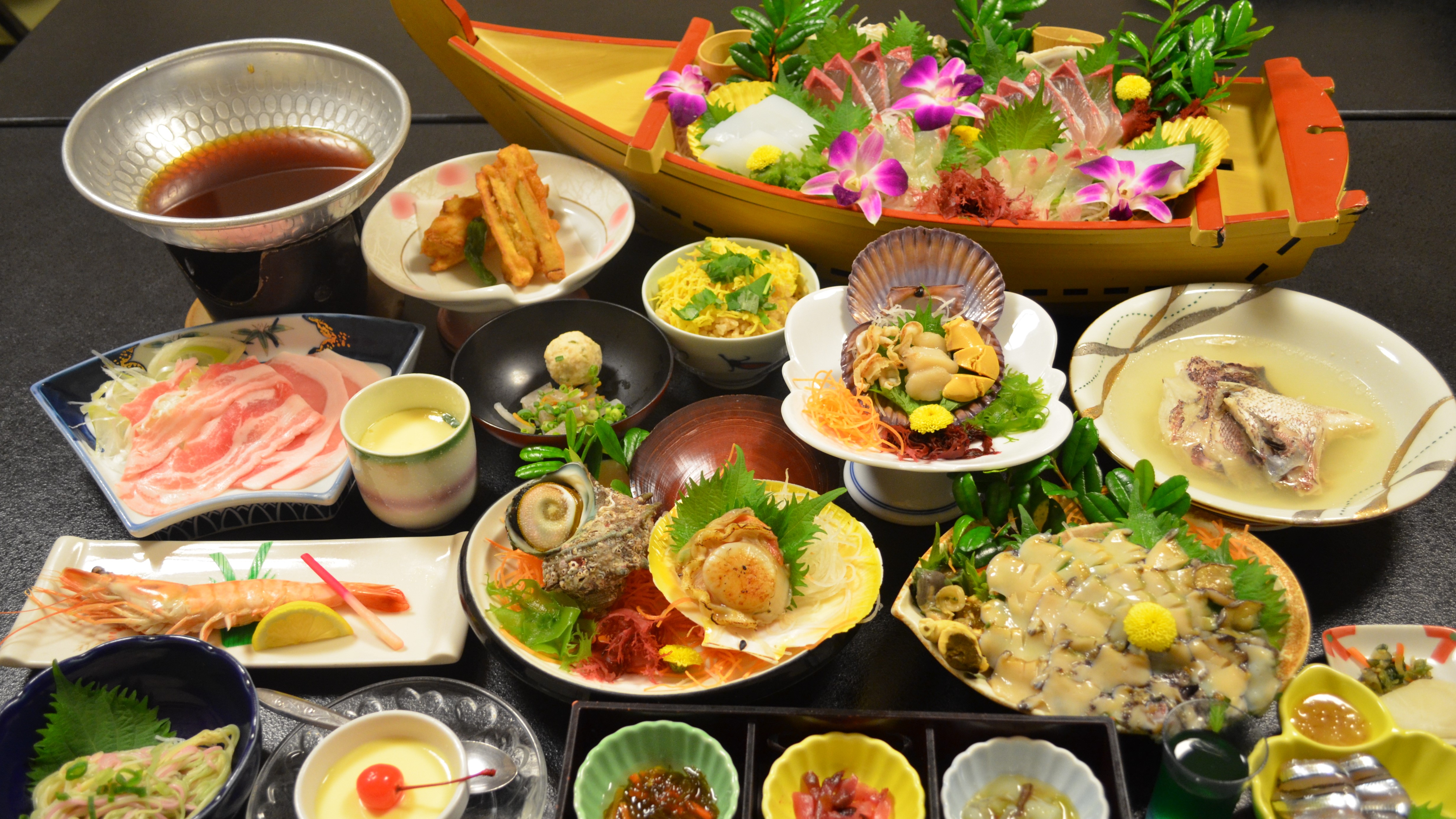 冬のごちそう「ヒラメ」と「アワビ＆貝づくし」