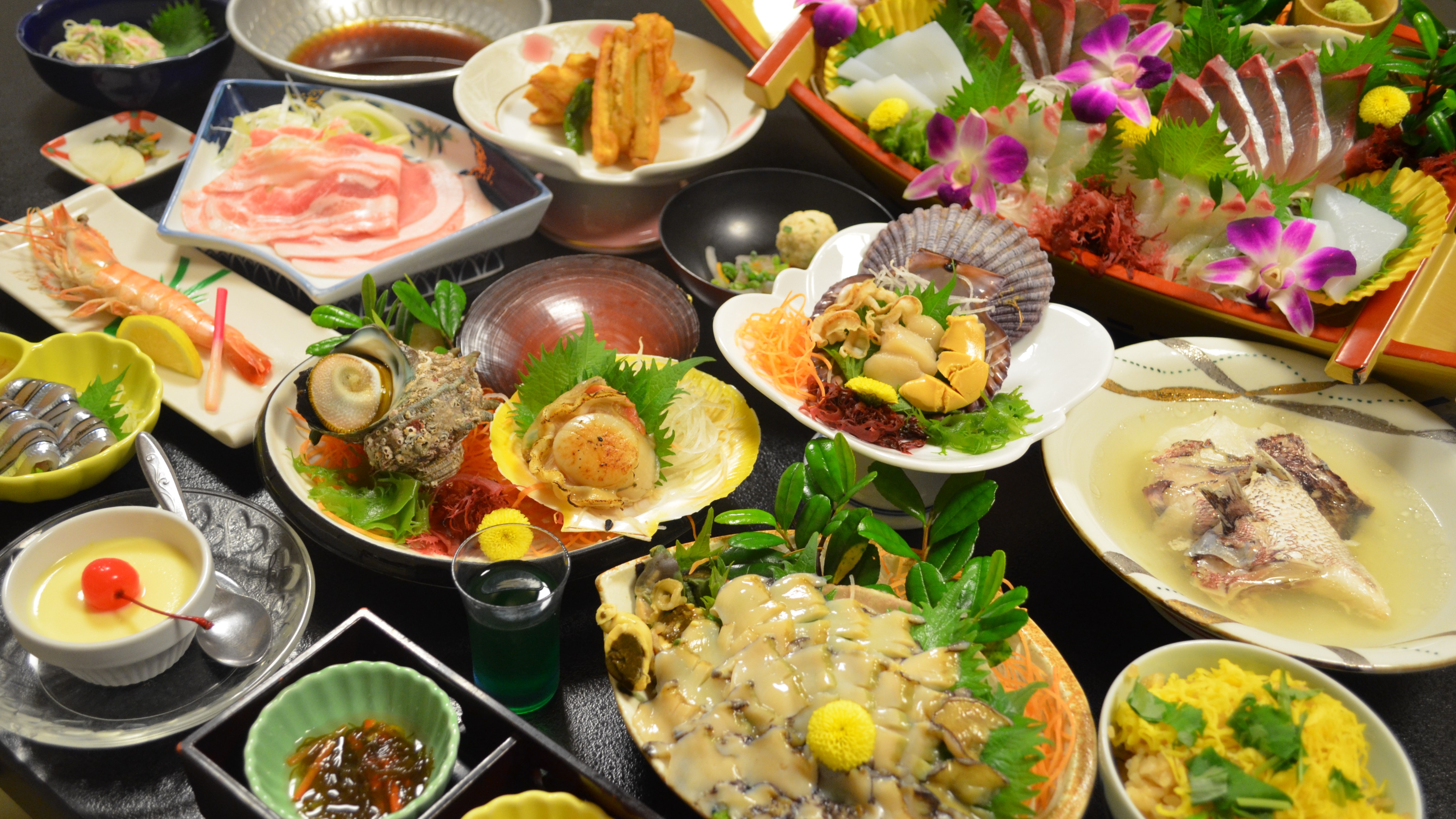 冬のごちそう「ヒラメ」と「アワビ＆貝づくし」