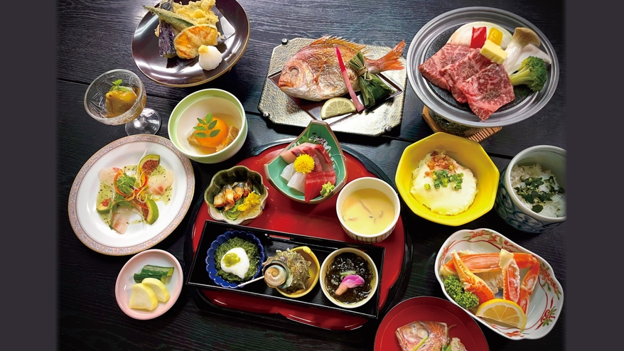 2食付【厳選素材×匠の技「極 -kiwami- 」会席】料理長特選の和食会席を、美肌の湯と共に