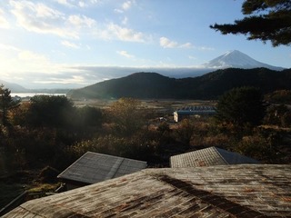 河口湖と富士山