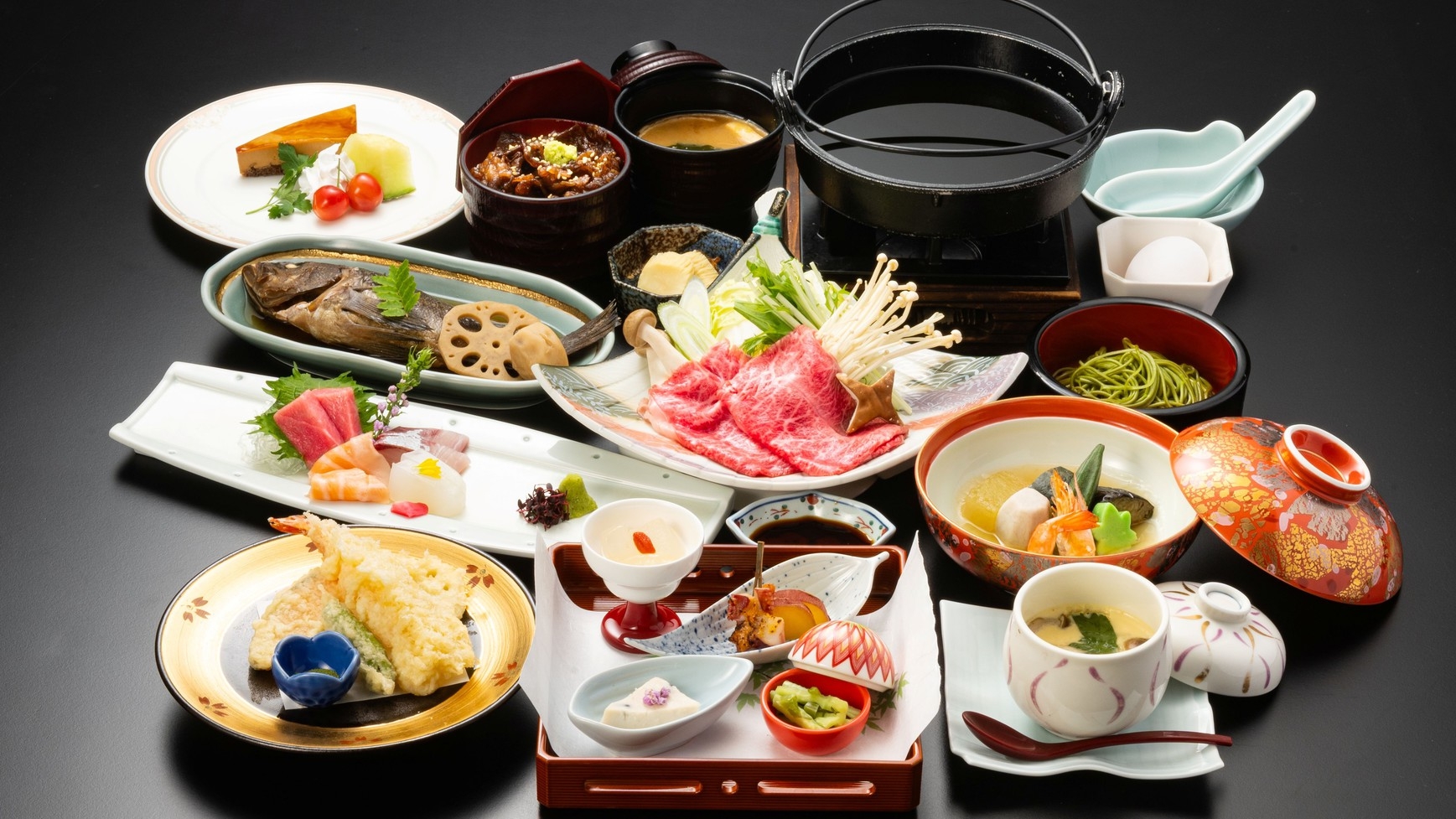 ＜夏休み＞【花ごよみ会席プラン】伊賀牛堪能すき焼きに地場食材イチオシ会席★レジャープール半額券付き♪