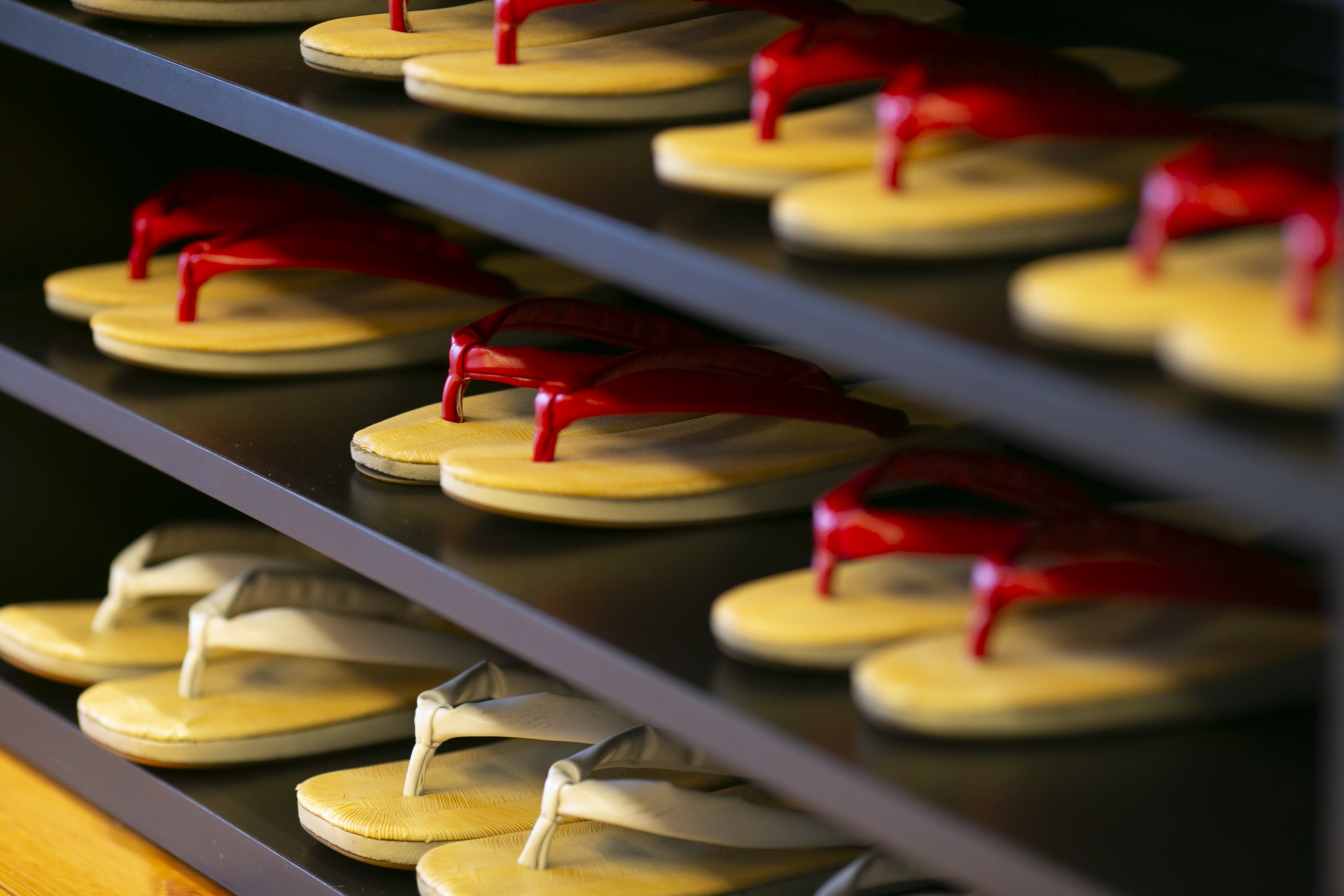 外出の際は各階共有部の下駄箱の雪駄をご利用くださいませ。