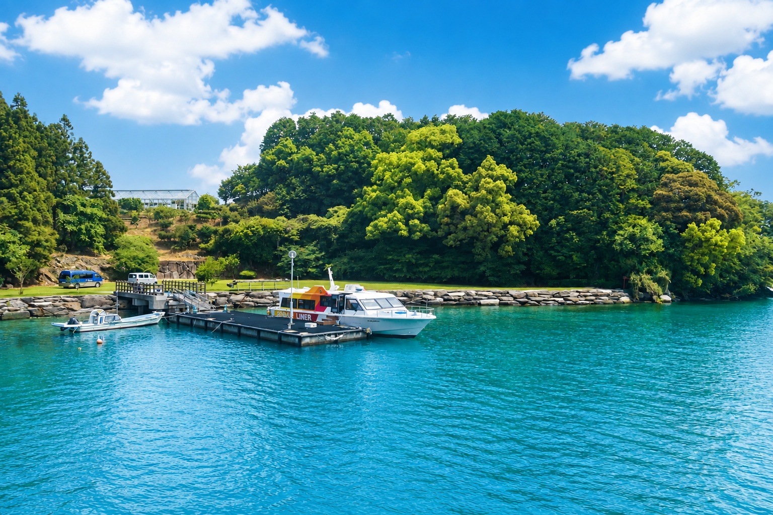 【船着き場】穏やかな大村湾に面した専用船着き場。海から始まる特別なリゾート体験を