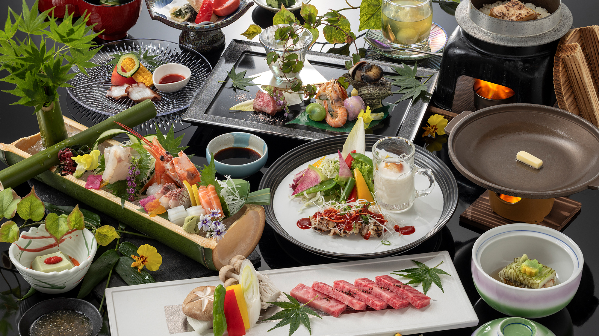 【ご夕食例】季節の特選会席※イメージ（時期によって変更する場合がございます）