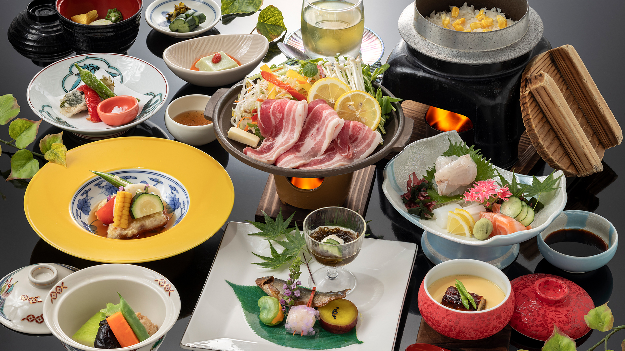 【ご夕食例】雲仙彩り会席※イメージ（時期によって変更する場合がございます）