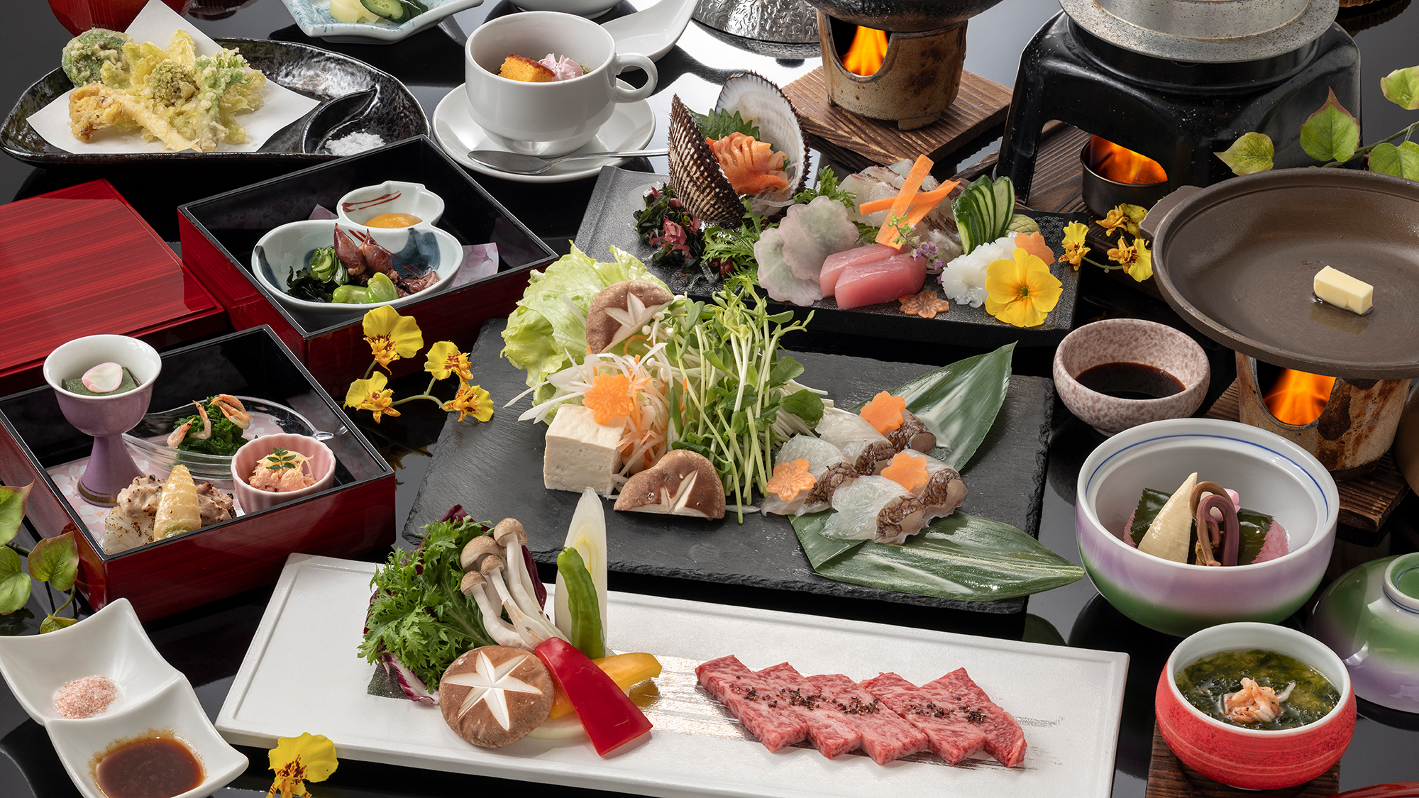 【ご夕食例】季節の特選会席※イメージ（時期によって変更する場合がございます）