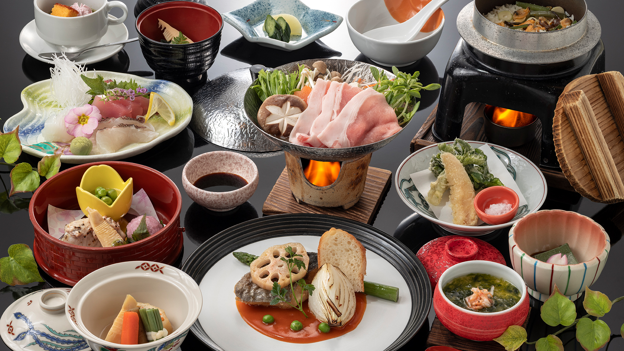 【ご夕食例】雲仙彩り会席※イメージ（時期によって変更する場合がございます）