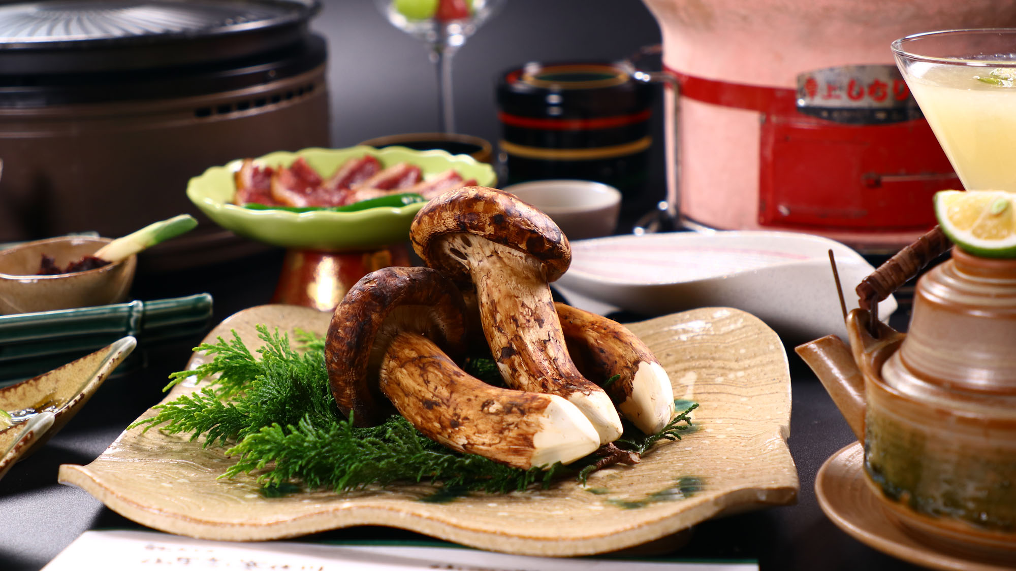 【夕食】松茸七輪焼き*