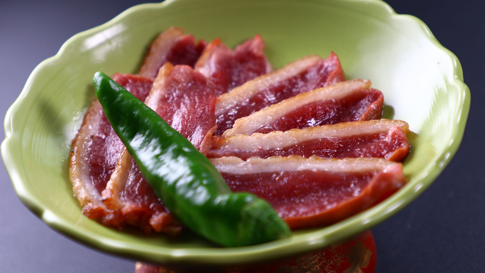 【夕食】当宿名物鴨肉の陶板焼き*