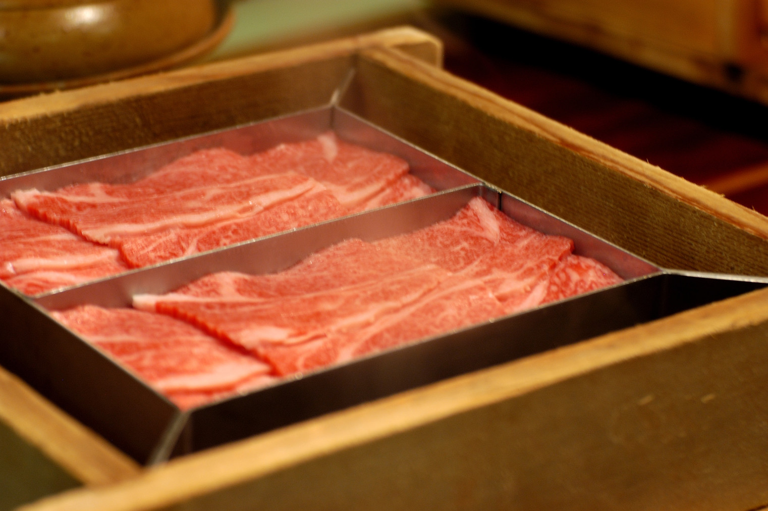 穂高コース・A4飛騨牛ロース肉のせいろ蒸し