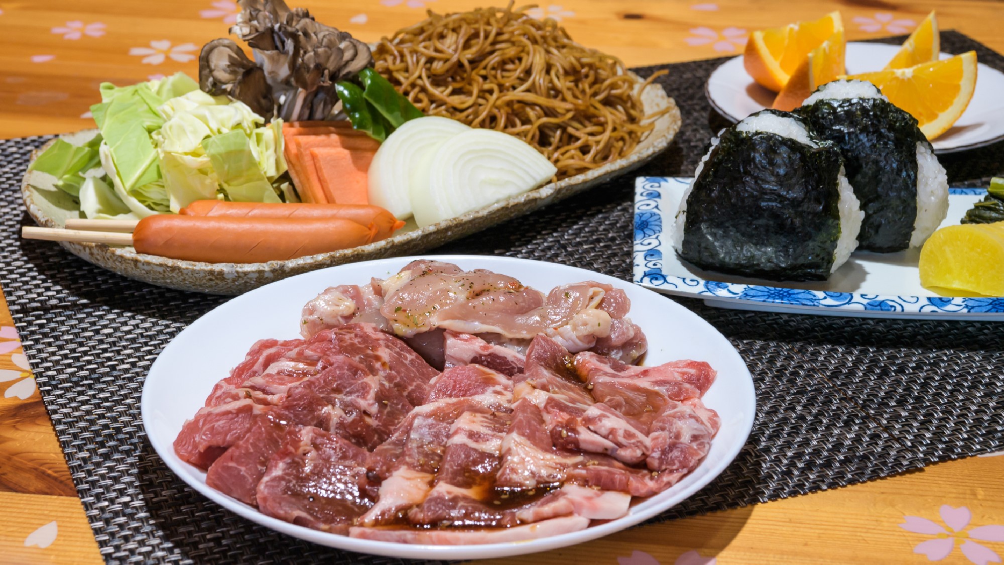 ・オプションのBBQ食材一例（写真は2人前）