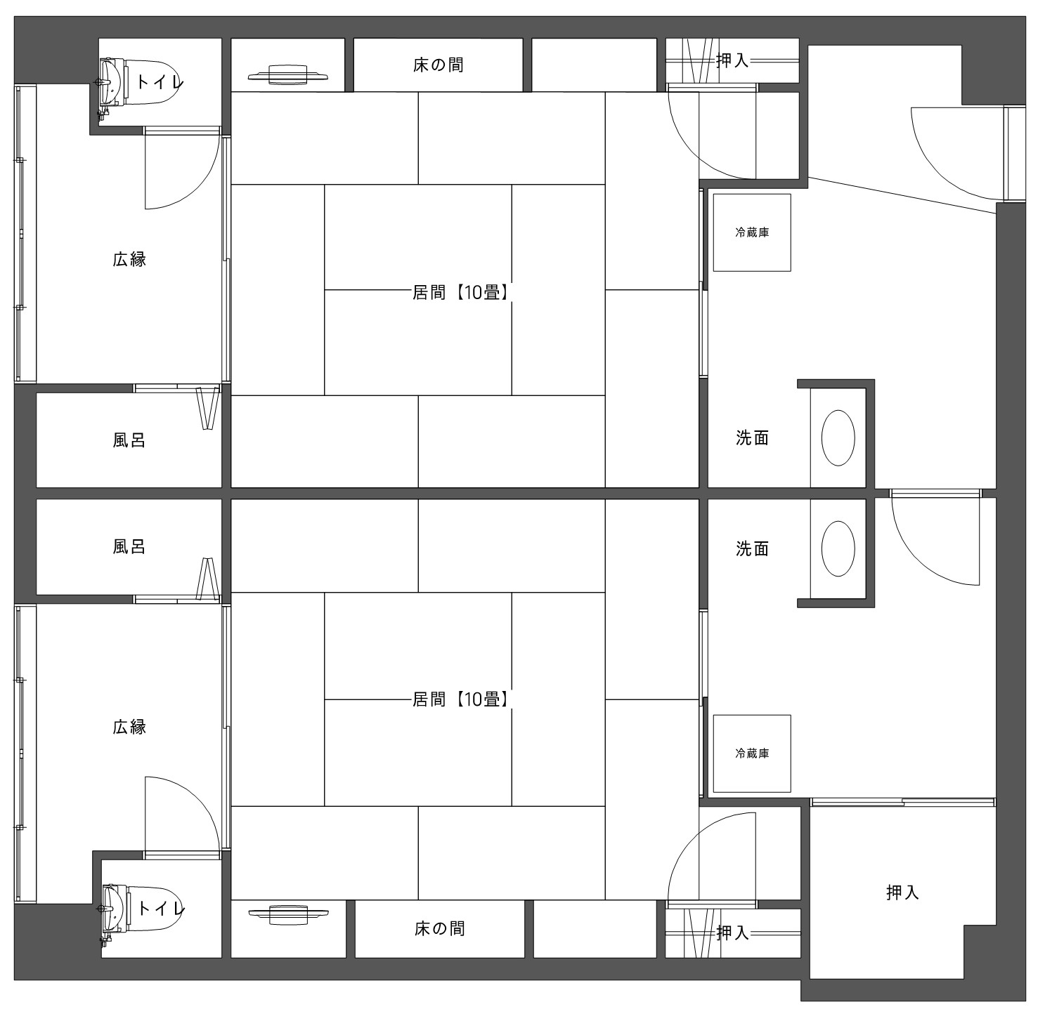 内扉で繋がるコネクティングルーム