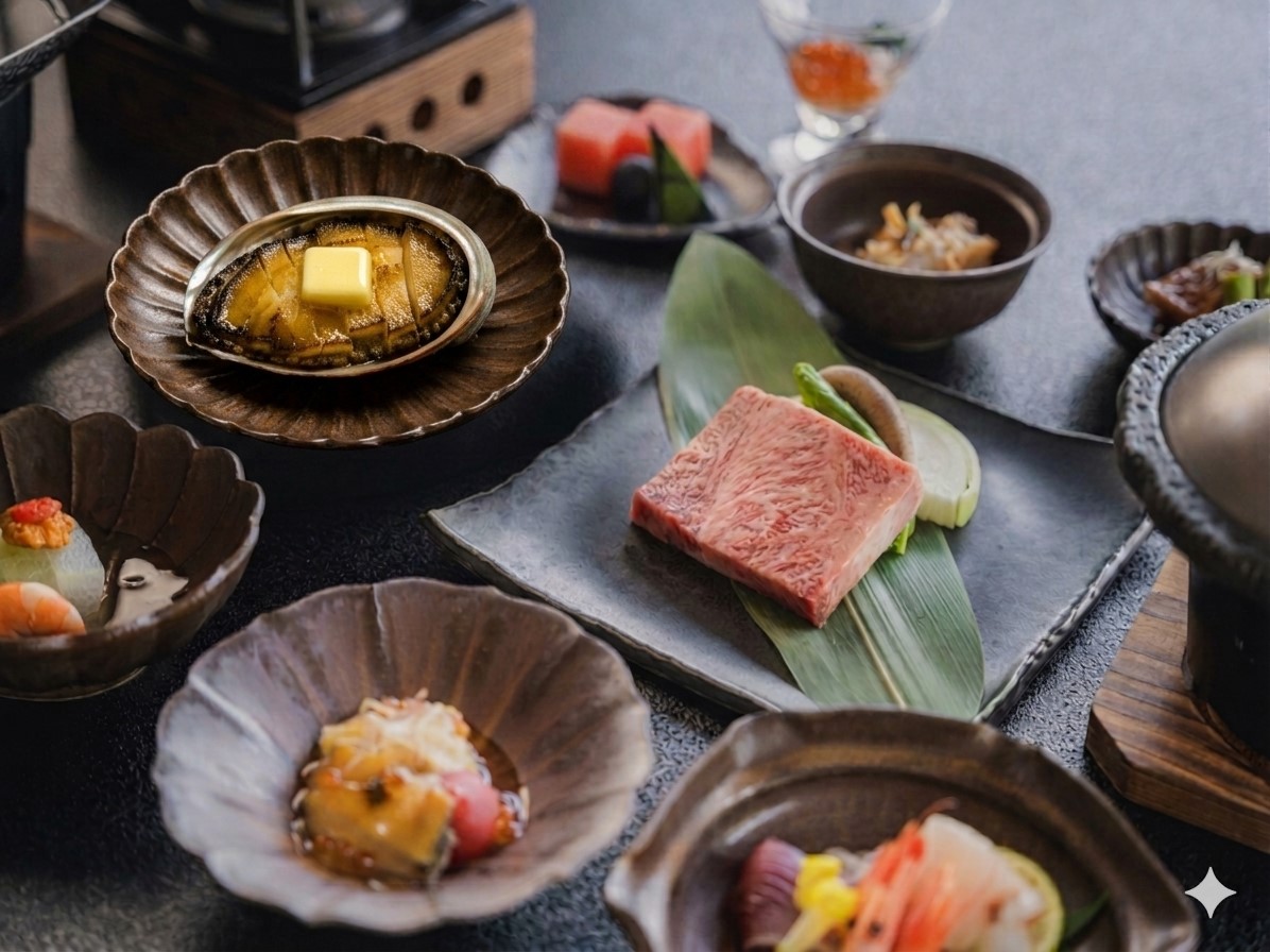 ランクアップ会席【深山会席】（イメージです）＊但馬牛サーロンステーキ100ｇにグレードアップ