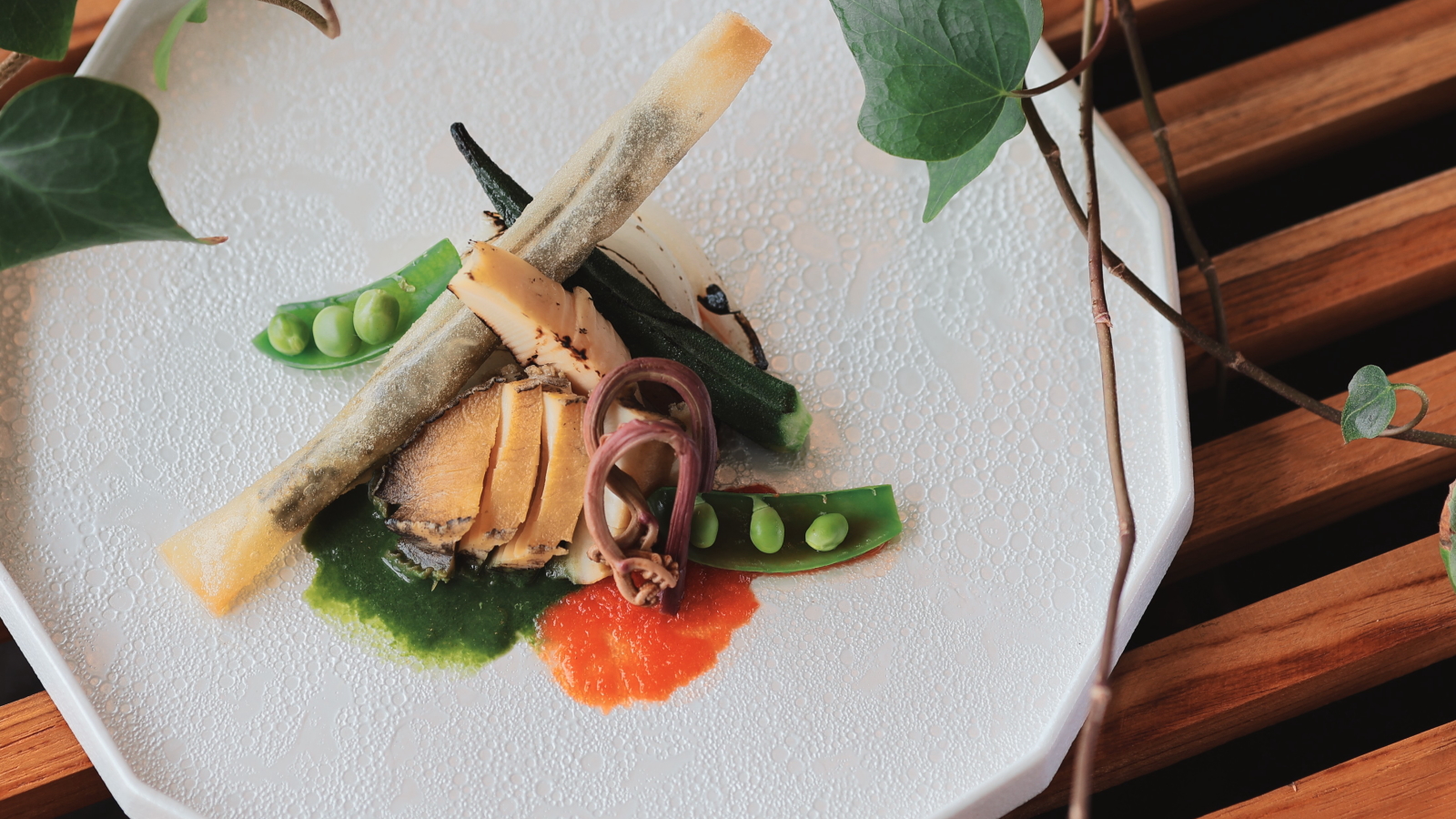 【期間限定】指宿旬野菜とアワビのソテー