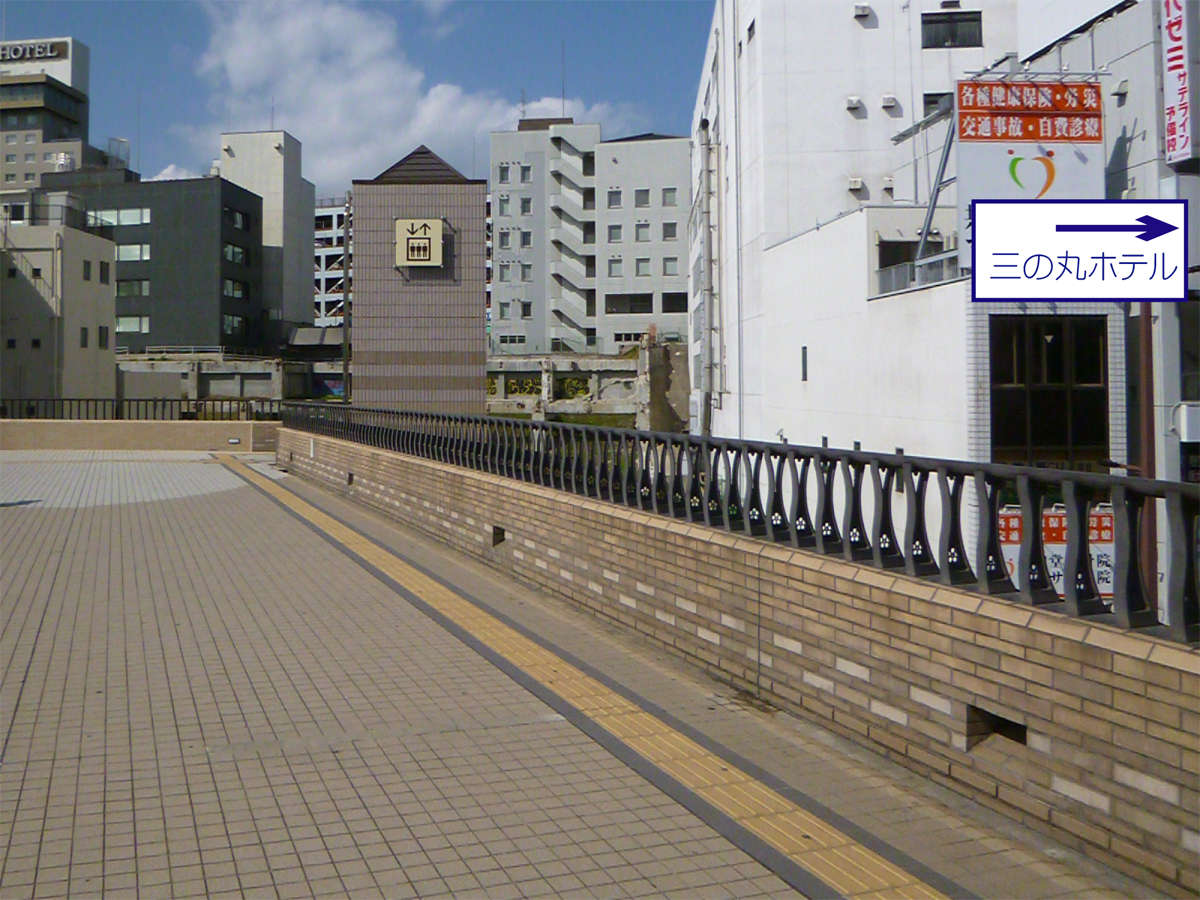水戸駅北口からエレベーターを使った経路2