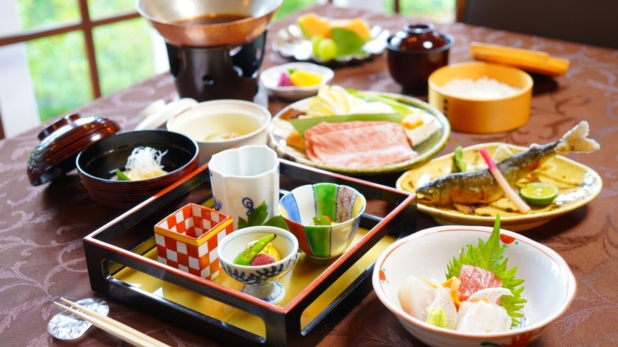 【7/1〜8/31 限定】料理長渾身、極上の会席料理　『信州プレミアム牛』と『鮎』の饗宴