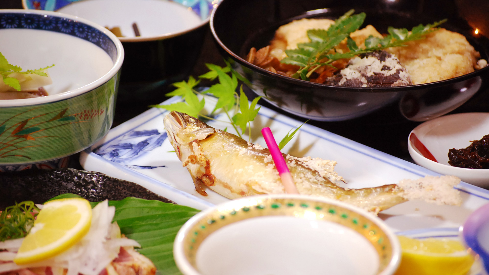 *【お料理一例】アユやヤマメなど季節の川魚をご賞味ください♪　※写真はアユです。