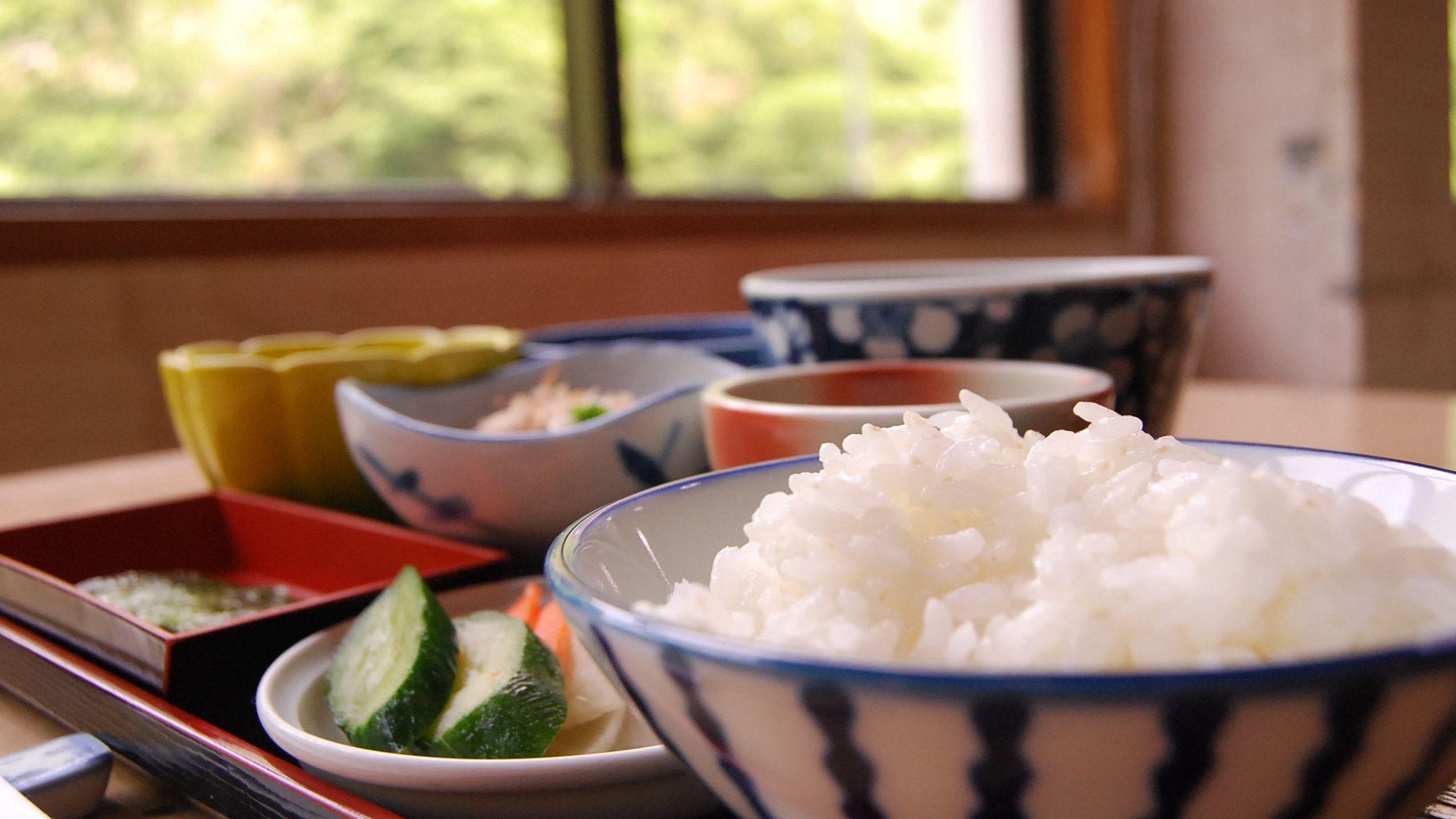 *【朝食一例】田舎の素朴な和定食♪卵もこだわりのものを取り寄せてます！