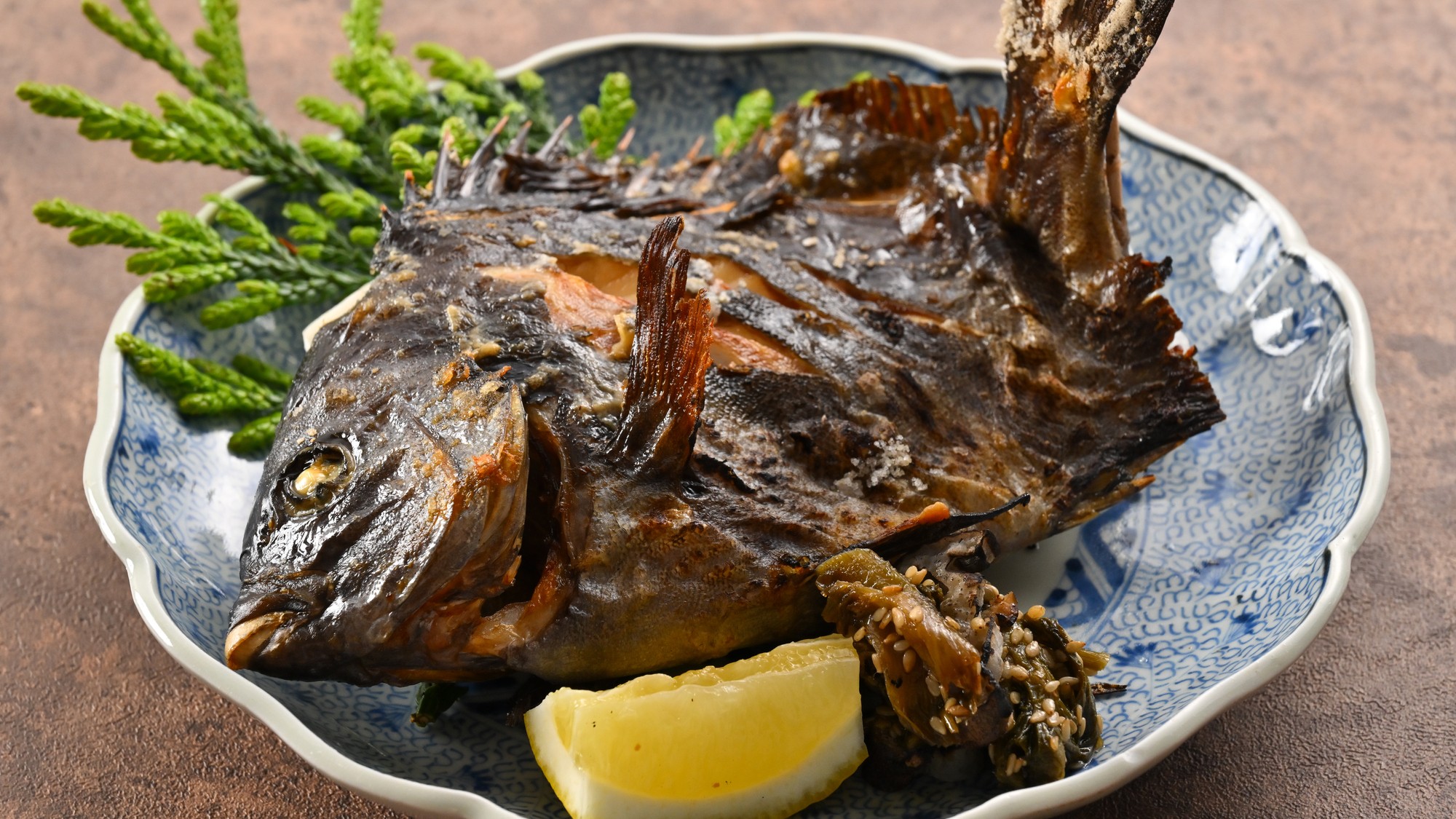 【料理一例】シマダイの塩焼き