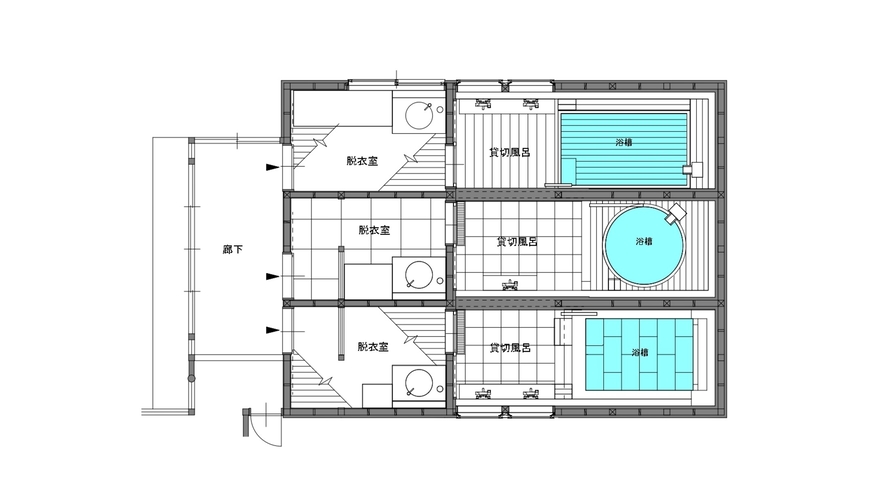 【2022年リニューアル】貸切風呂見取り図