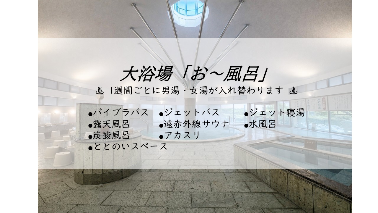 丸い湯船が和やかで楽しい【お～風呂】