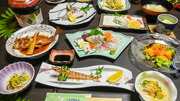 【夏の鮮魚】マダコ・黄金の鱧（ハモ）・車エビ！季節の鮮魚を味わう＜全室オーシャンビュー＆夕朝食個室＞