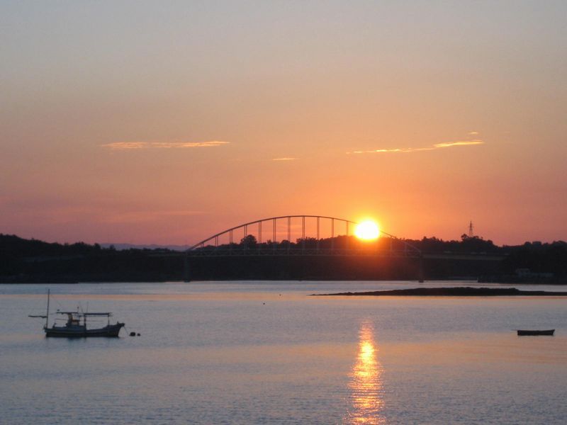 当館から望む夕日