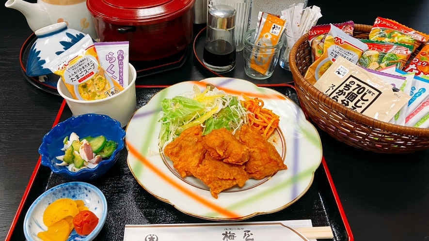 *【ビジネスプラン】夕食の選べるメイン（一例）：から揚げ