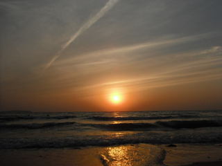 福間海岸の夕日